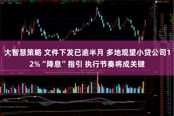 大智慧策略 文件下发已逾半月 多地观望小贷公司12%“降息”指引 执行节奏将成关键